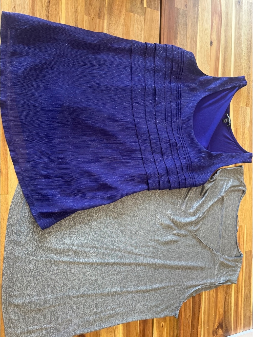 Women’s Sleeveless Top Bundle Size L Express Shimmer Tank & Tahari Knit Tank
